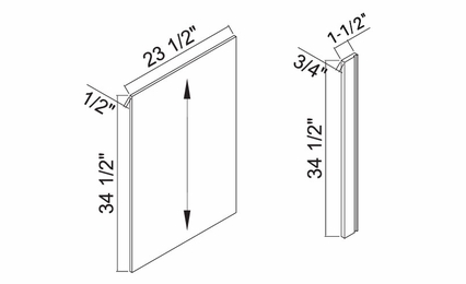 White Oak Shaker DWR1-1/2: Dishwasher Wood Return: RTA Kitchen Cabinets