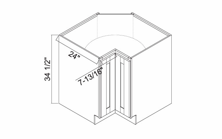 White Oak Shaker LS33: Lazy Susan Cabinet: RTA Kitchen Cabinets