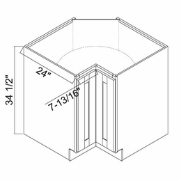 White Oak Shaker LS33: Lazy Susan Cabinet: RTA Kitchen Cabinets