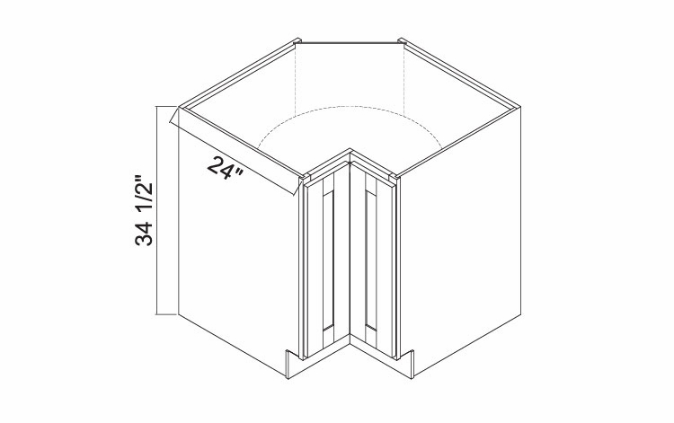 White Oak Shaker LS3612: Lazy Susan Cabinet: RTA Kitchen Cabinets