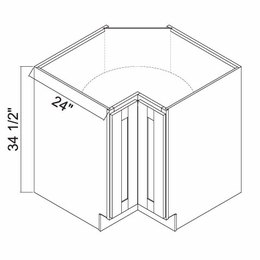 White Oak Shaker LS3612: Lazy Susan Cabinet: RTA Kitchen Cabinets