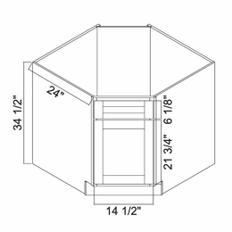 White Oak Shaker NCSB36: Base Diagonal Corner Sink Cabinet: RTA Kitchen Cabinets