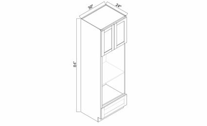 White Oak Shaker OC3084U: Oven Cabinet: RTA Kitchen Cabinets