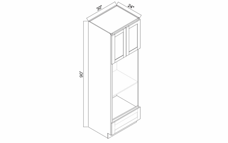 White Oak Shaker OC3090U: Oven Cabinet: RTA Kitchen Cabinets