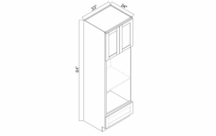 White Oak Shaker OC3384U: Oven Cabinet: RTA Kitchen Cabinets