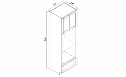 White Oak Shaker OC3396U: Oven Cabinet: RTA Kitchen Cabinets