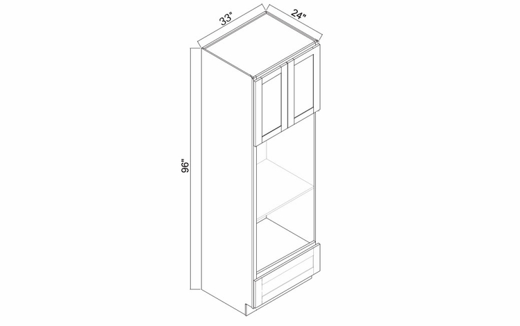 White Oak Shaker OC3396U: Oven Cabinet: RTA Kitchen Cabinets