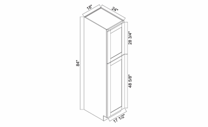 White Oak Shaker PC1884: 2 Door Pantry Cabinet: RTA Kitchen Cabinets