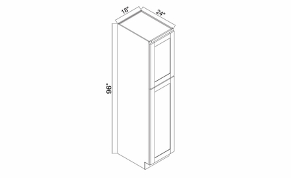 White Oak Shaker PC1896: 2 Door Pantry Cabinet: RTA Kitchen Cabinets