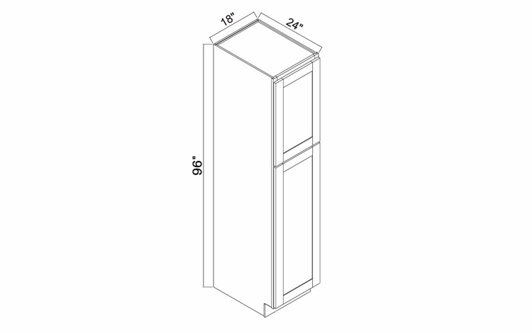White Oak Shaker PC1896: 2 Door Pantry Cabinet: RTA Kitchen Cabinets