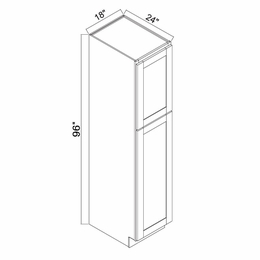 White Oak Shaker PC1896: 2 Door Pantry Cabinet: RTA Kitchen Cabinets