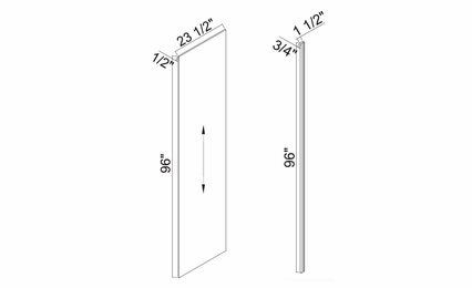 White Oak Shaker RRP96-1-1/2: Refrigerator Wood Return: RTA Kitchen Cabinets