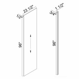 White Oak Shaker RRP96-1-1/2: Refrigerator Wood Return: RTA Kitchen Cabinets