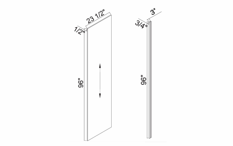 White Oak Shaker RRP96-3: Refrigerator Wood Return: RTA Kitchen Cabinets