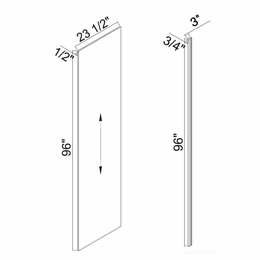 White Oak Shaker RRP96-3: Refrigerator Wood Return: RTA Kitchen Cabinets