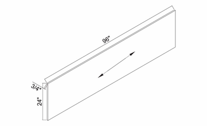 White Oak Shaker S2496-3/4: Plywood Shelf Board: RTA Kitchen Cabinets