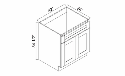 White Oak Shaker SB42: Sink Base Cabinet: RTA Kitchen Cabinets
