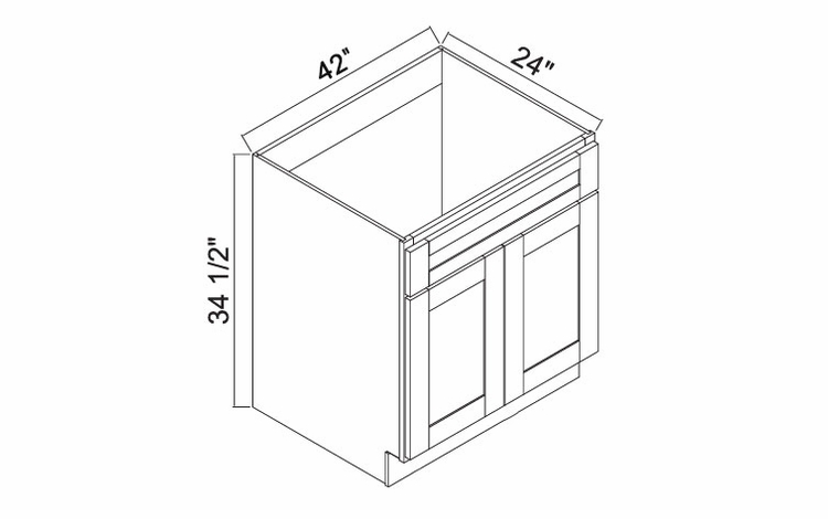 White Oak Shaker SB42: Sink Base Cabinet: RTA Kitchen Cabinets