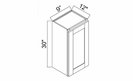 White Oak Shaker W0930: Single Door Wall Cabinet: RTA Kitchen Cabinets