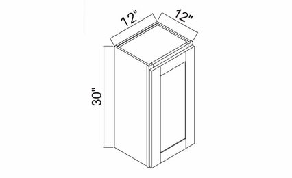 White Oak Shaker W1230: Single Door Wall Cabinet: RTA Kitchen Cabinets