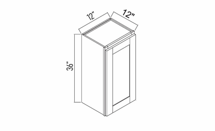 White Oak Shaker W1236: Single Door Wall Cabinet: RTA Kitchen Cabinets
