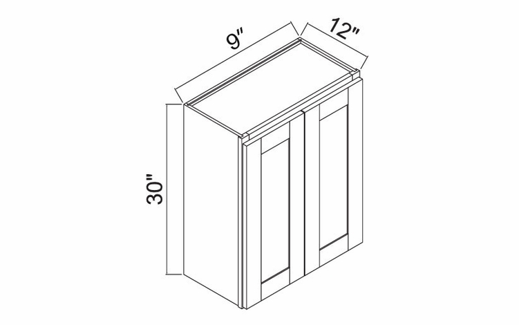 White Oak Shaker W2730: Double Door Wall Cabinet: RTA Kitchen Cabinets