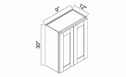 White Oak Shaker W2730: Double Door Wall Cabinet: RTA Kitchen Cabinets