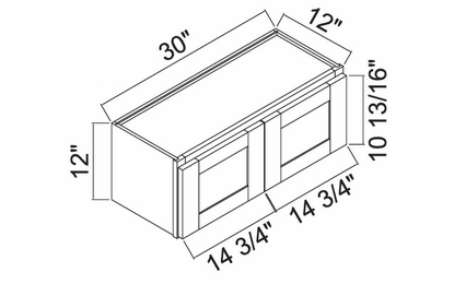 White Oak Shaker W3012: Double Door Wall Cabinet: RTA Kitchen Cabinets