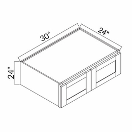 White Oak Shaker W302424: Refrigerator Wall Cabinet: RTA Kitchen Cabinets