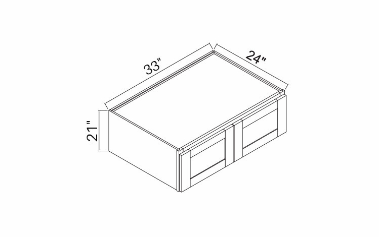 White Oak Shaker W332124: Refrigerator Wall Cabinet: RTA Kitchen Cabinets