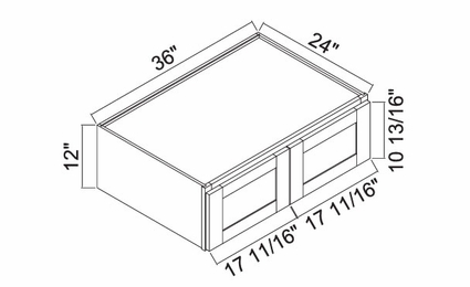 White Oak Shaker W361224: Refrigerator Wall Cabinet: RTA Kitchen Cabinets