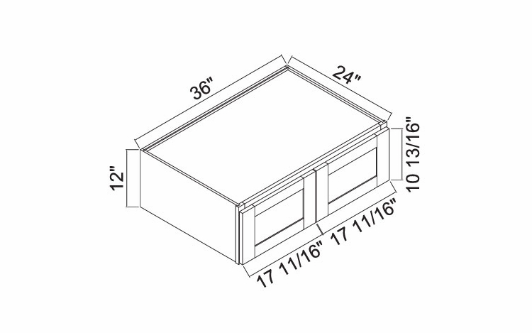 White Oak Shaker W361224: Refrigerator Wall Cabinet: RTA Kitchen Cabinets