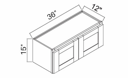 White Oak Shaker W3615: Double Door Wall Cabinet: RTA Kitchen Cabinets