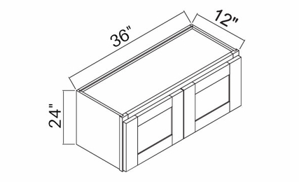 White Oak Shaker W3624: Double Door Wall Cabinet: RTA Kitchen Cabinets