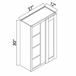 White Oak Shaker WBC2730: Wall Blind Corner Cabinet: RTA Kitchen Cabinets