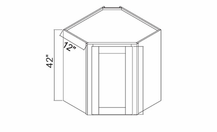 White Oak Shaker WDC2442: Wall Diagonal Corner Cabinet: RTA Kitchen Cabinets