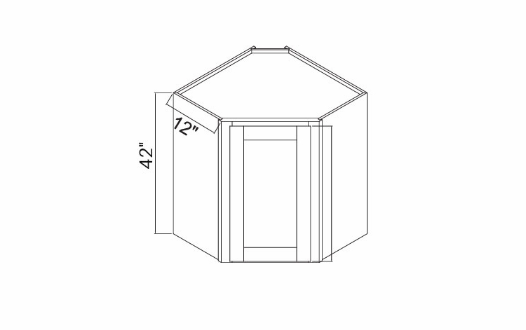 White Oak Shaker WDC2442: Wall Diagonal Corner Cabinet: RTA Kitchen Cabinets