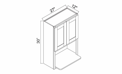 White Oak Shaker WM273012: Microwave Cabinet: RTA Kitchen Cabinets