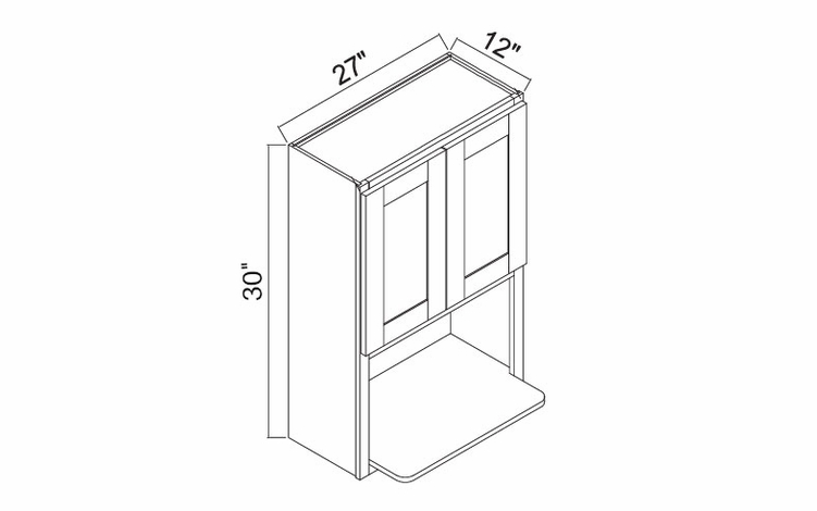 White Oak Shaker WM273012: Microwave Cabinet: RTA Kitchen Cabinets