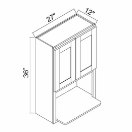 White Oak Shaker WM273612: Microwave Cabinet: RTA Kitchen Cabinets