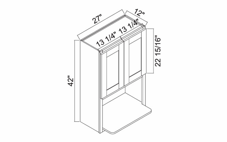 White Oak Shaker WM274212: Microwave Cabinet: RTA Kitchen Cabinets