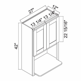 White Oak Shaker WM274212: Microwave Cabinet: RTA Kitchen Cabinets