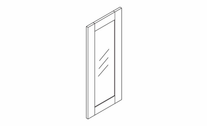 White Oak Shaker WMD1536GD: Wall Molding Glass Door: RTA Kitchen Cabinets