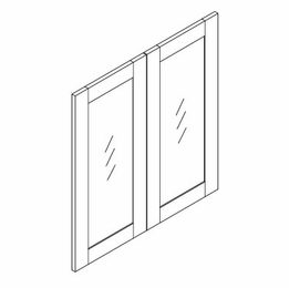 White Oak Shaker WMD2730GD: Wall Molding Glass Door (1 Pair): RTA Kitchen Cabinets