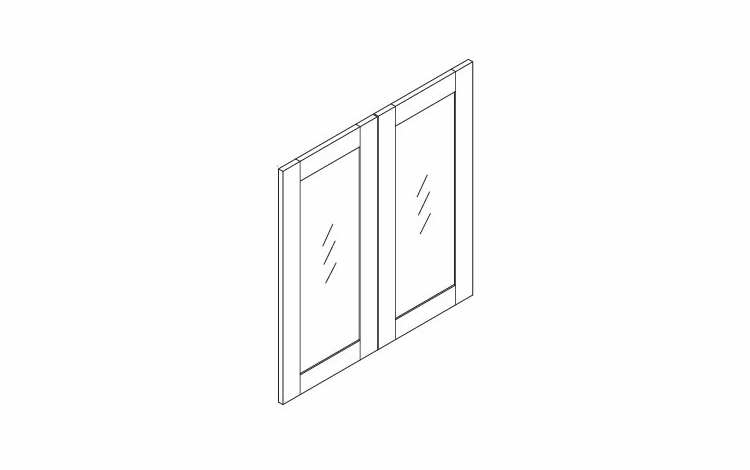 White Oak Shaker WMD3330GD: Wall Molding Glass Door (1 Pair): RTA Kitchen Cabinets