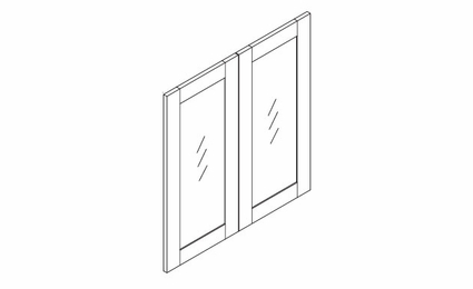White Oak Shaker WMD3342GD: Wall Molding Glass Door (1 Pair): RTA Kitchen Cabinets