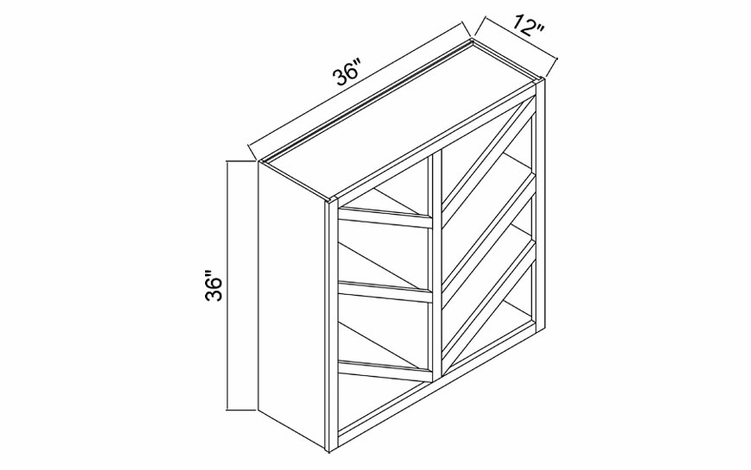 White Oak Shaker WR3636: Wine Rack: RTA Kitchen Cabinets