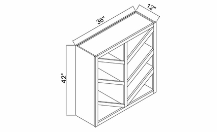 White Oak Shaker WR3642: Wine Rack: RTA Kitchen Cabinets