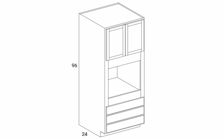 Wolf York White Paint OC339624: Oven Cabinet Shelf not included: Assembled Kitchen Cabinets