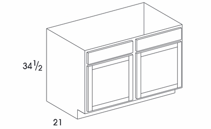 Wolf York White Paint SB42: Sink Base Cabinet: Assembled Kitchen Cabinets